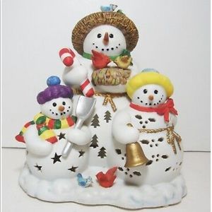 Vintage Partylite Christmas Snowman decor